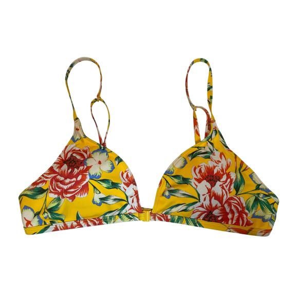 OUT FROM UNDER Women's Size L Sweetheart Yellow Floral Underwire Bikini Top NWOT - Picture 1 of 7